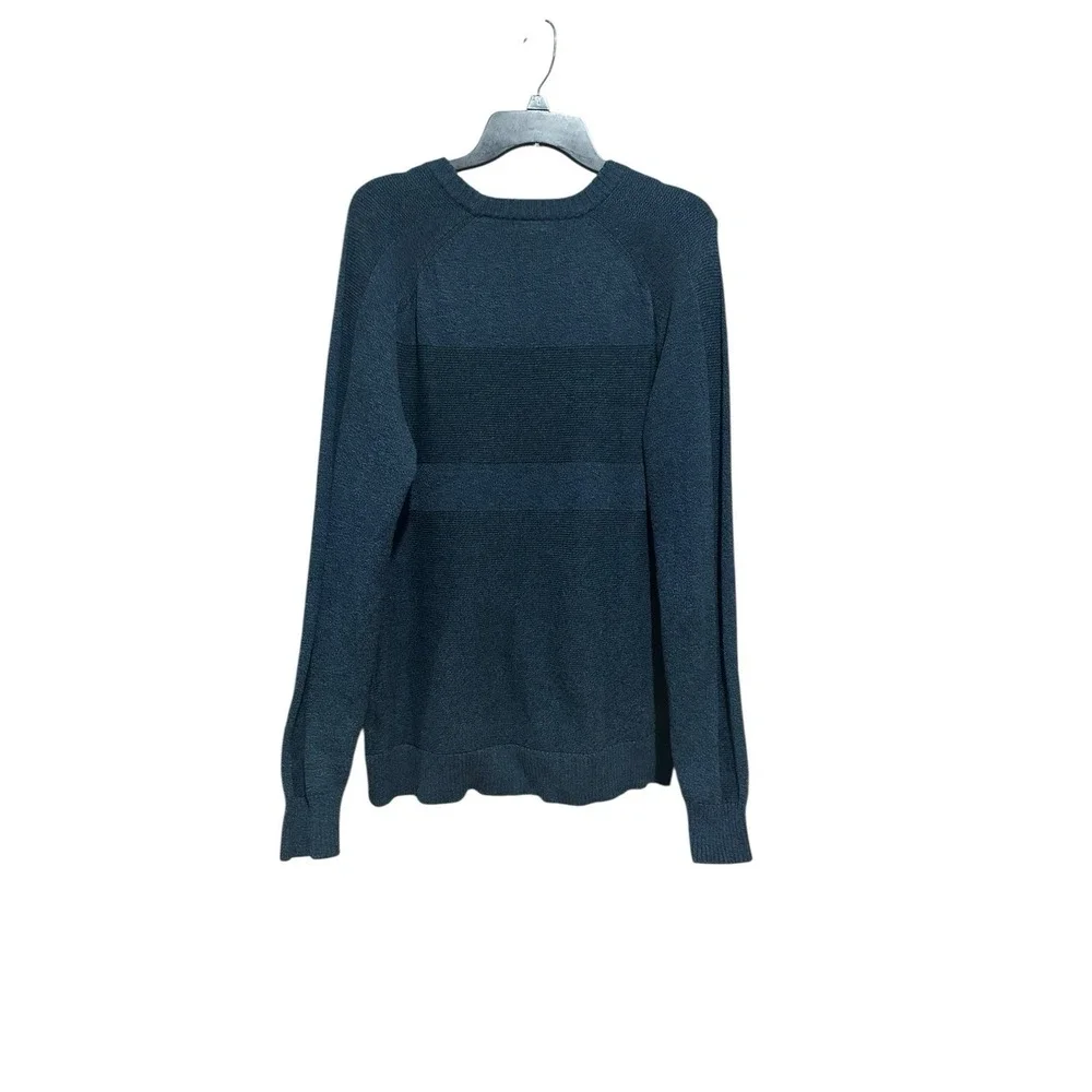 Smartwool Crew Neck Sweater Men's Size Large Blue‎ Wool Blend Stripe #G1-3